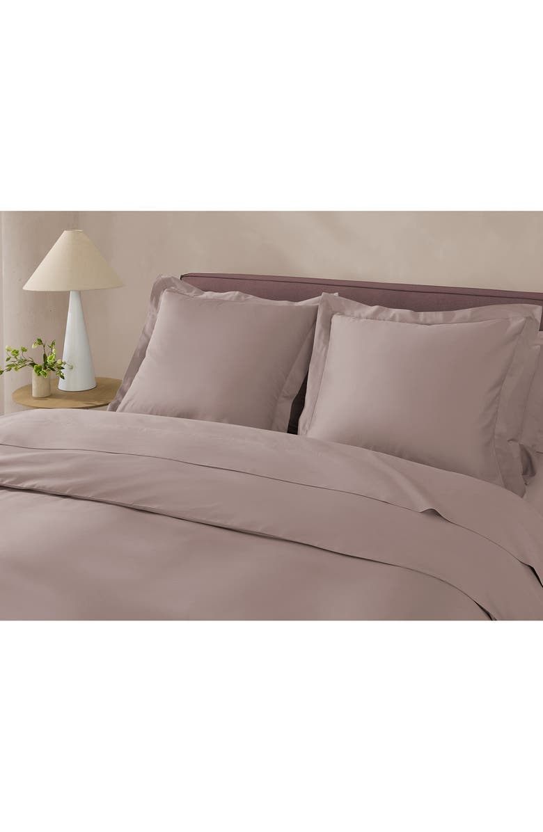 Coyuchi Classic Organic Cotton Sateen Duvet & Sham Set, Alternate, color, Mineral