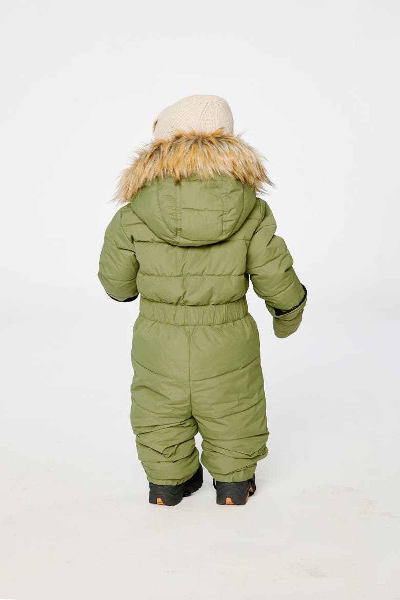 Waterproof Fleece-Lined One Piece Snowsuit, Alternate, color, Olive Green
