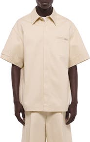 Helmut Lang Oversize Short Sleeve Button-Up Shirt