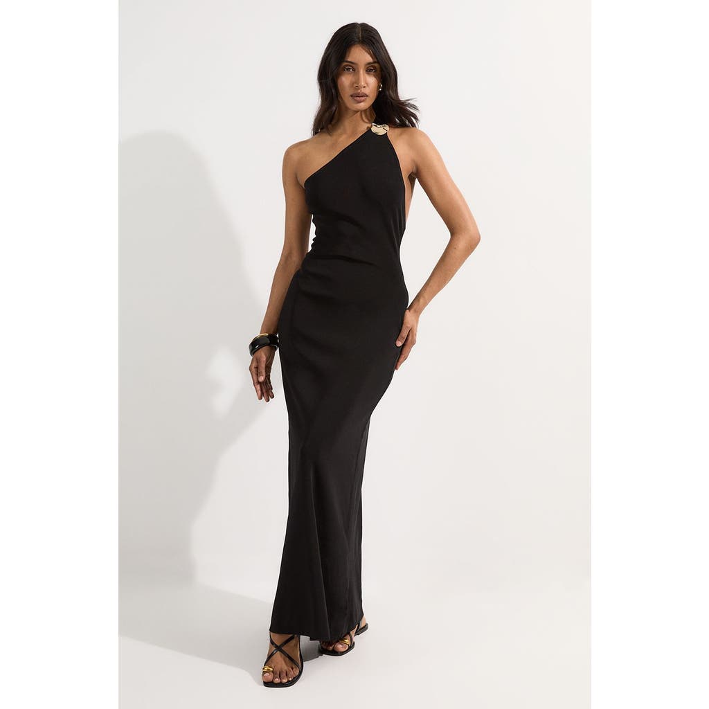 Karen Millen Backless Knit Dress With Hardware In Black