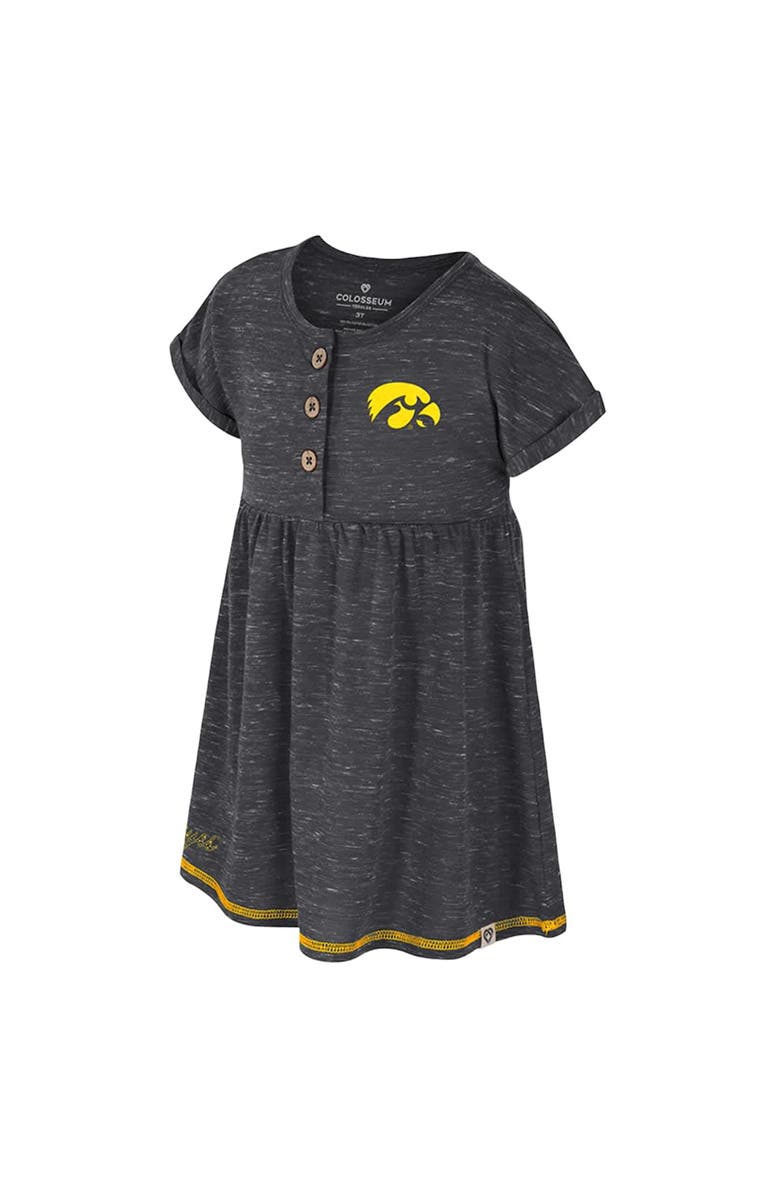 COLOSSEUM Girls Toddler Colosseum Black Iowa Hawkeyes Fleet Dress, Alternate, color, Black