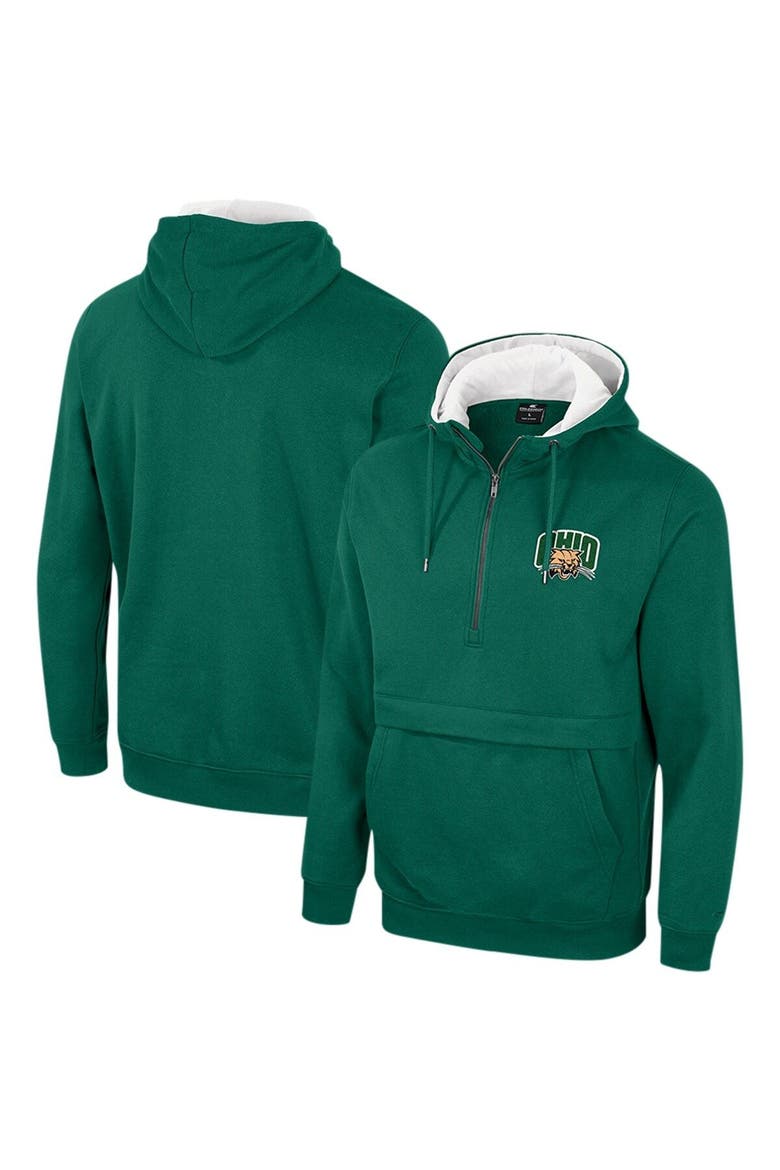 Men's Colosseum Green Ohio Bobcats Team Half-Zip Pullover Hoodie, Main, color, Green