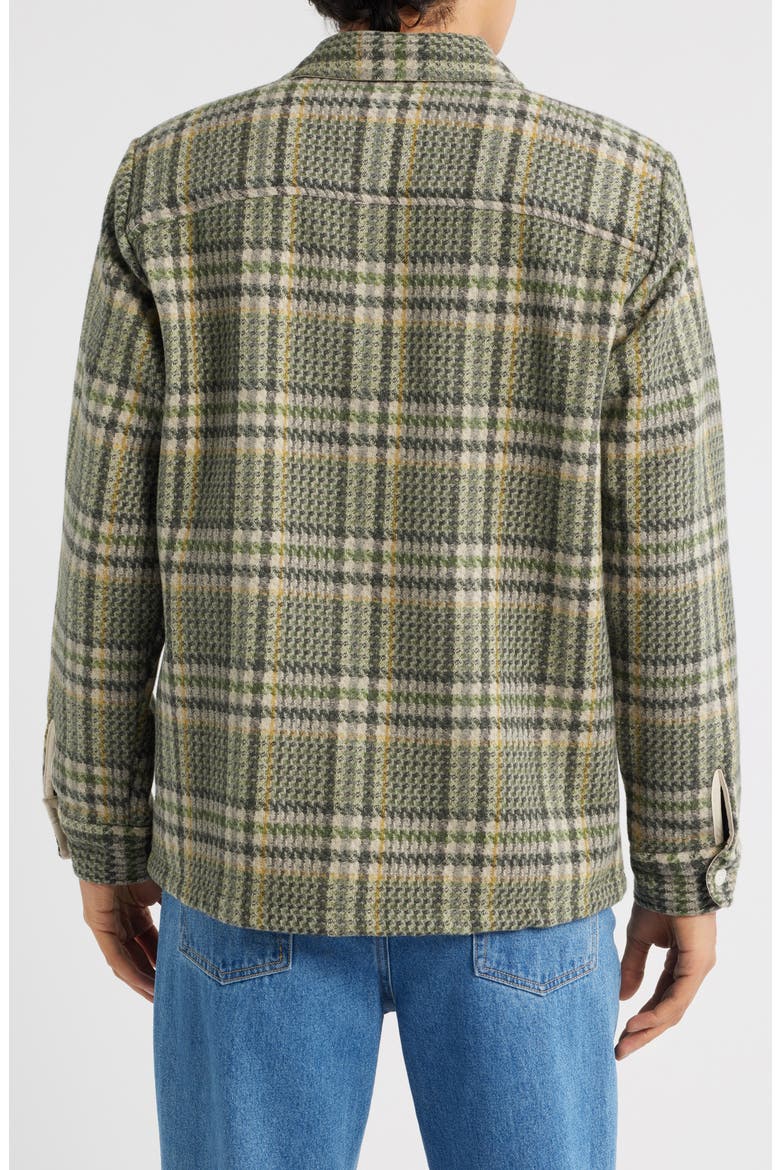 Whiting Plaid Wool Blend Button-Up Shirt Jacket, Alternate, color, GREEN