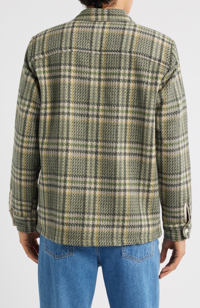 Wax London Whiting Plaid Wool Blend Button-Up Shirt Jacket, Alternate, color, Green