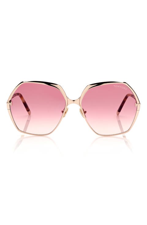 60mm Polarized Round Sunglasses