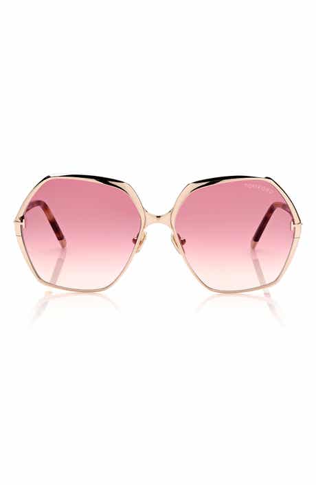 TOM FORD 60mm Polarized Round Sunglasses