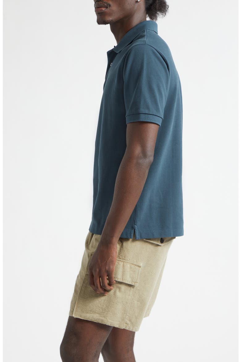 Embroidered Iris Cotton Piqué Polo, Alternate, color, EMERALD