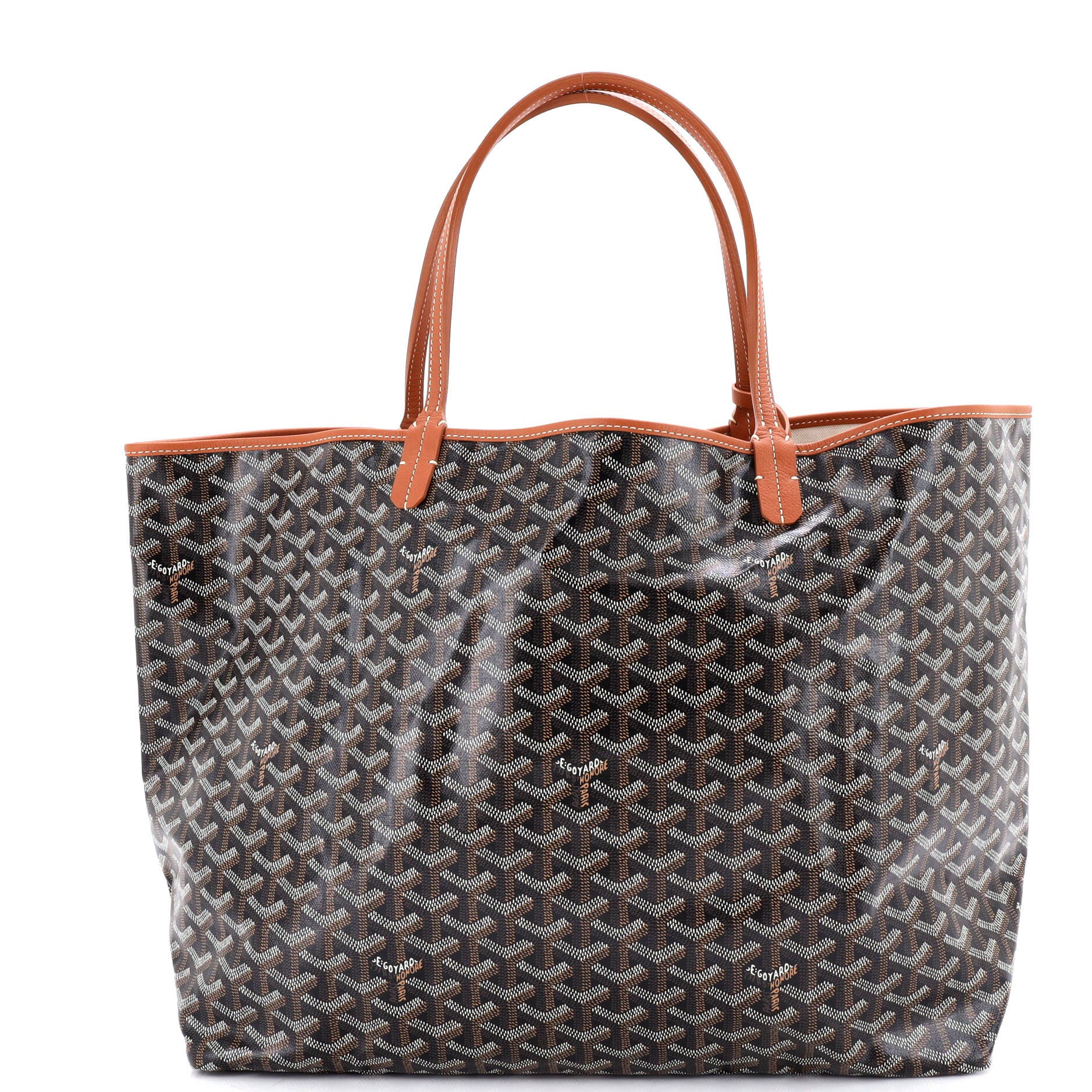 Pre-Owned Goyard Saint Louis Tote Coated Canvas PM, Main, color, Brown
