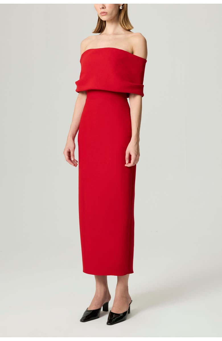 Nocturne Off the Shoulder Midi Dress, Alternate, color, Red