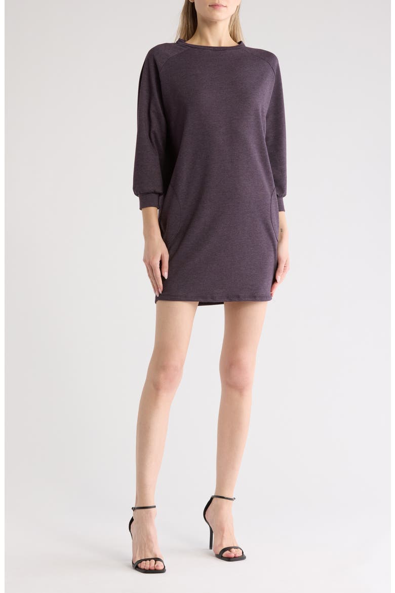 Relax With Me Long Sleeve Sweater Dress, Main, color, EGGPLANT