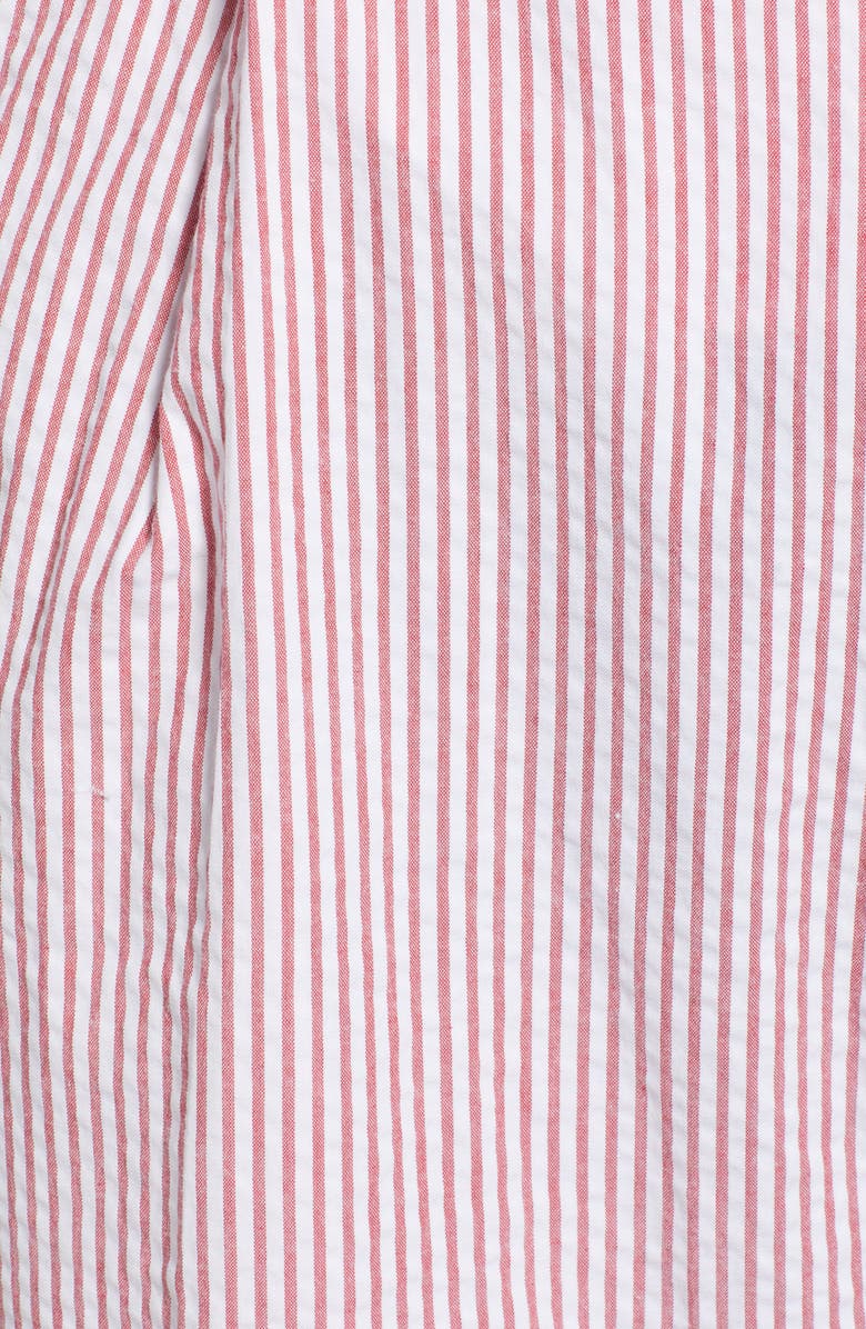 Berle Pleated Seersucker Cotton Dress Pants, Alternate, color, Red