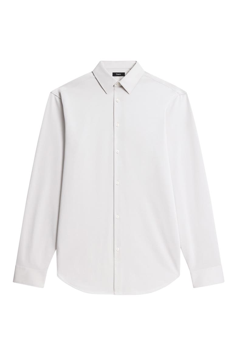 Sylvain ND Structure Knit Button-Up Shirt, Alternate, color, SILVER CLOUD - UQA