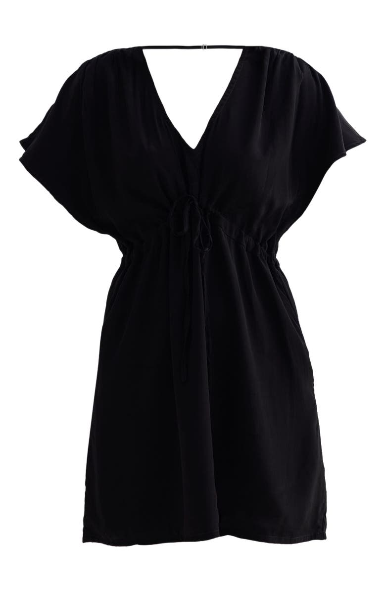 Reistor Short gathered Dress in Black, Alternate, color, Black