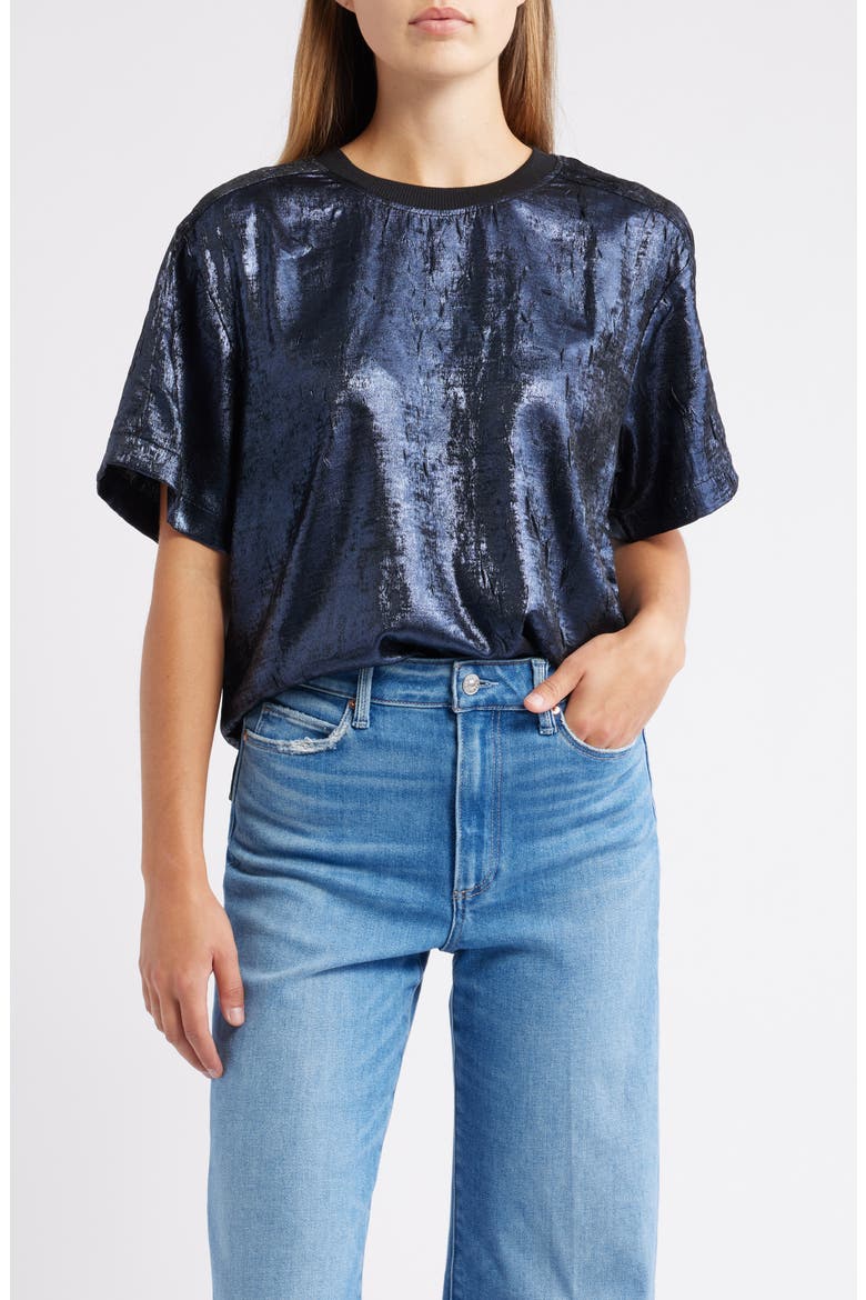 Foil Print T-Shirt, Main, color, MIDNIGHT