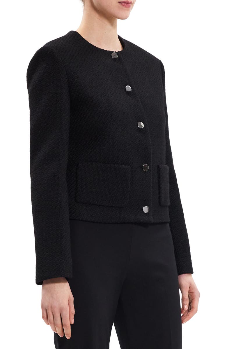 Theory Tweed Crop Jacket, Alternate, color,