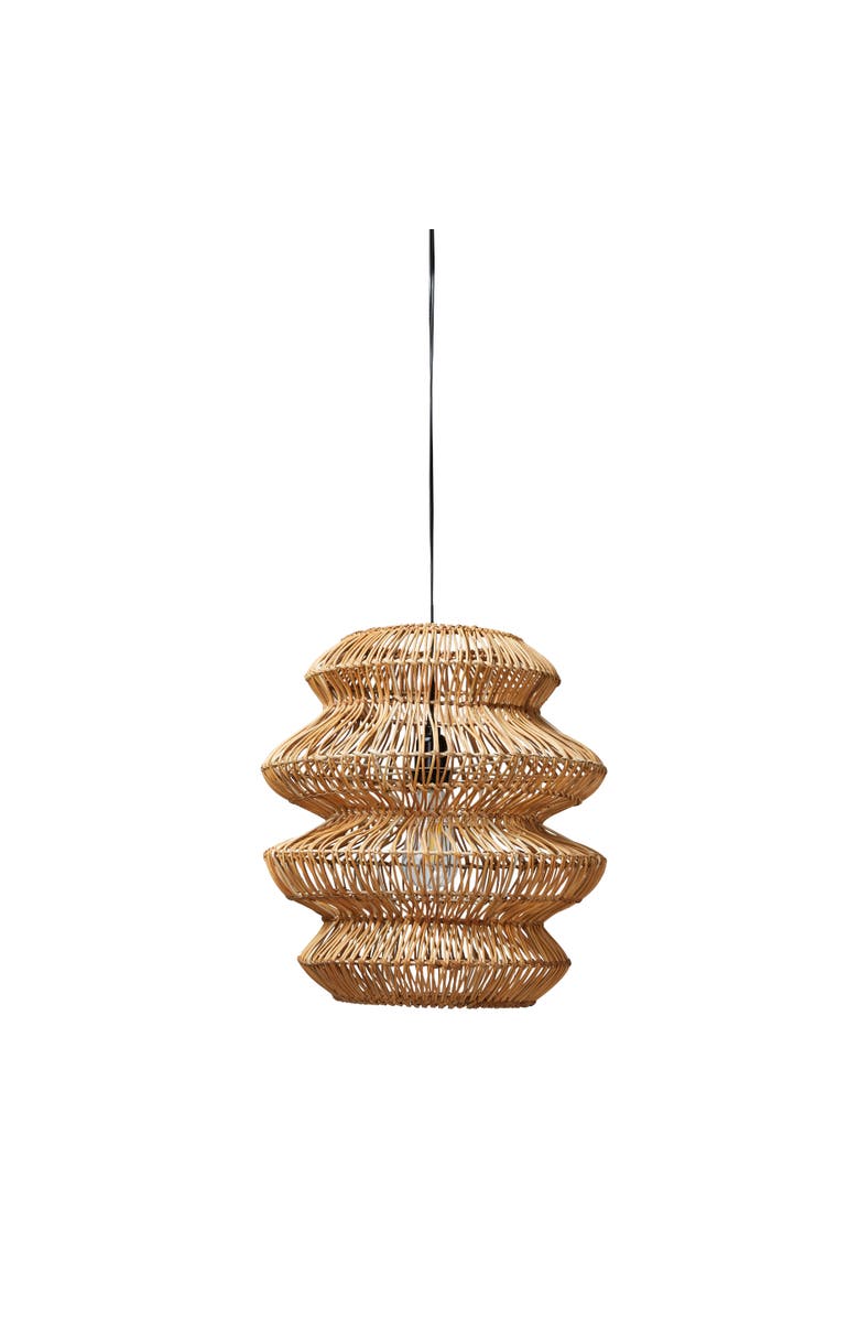 Storied Home Boho Woven Rattan Sculptural Pendant Light, Main, color, Natural