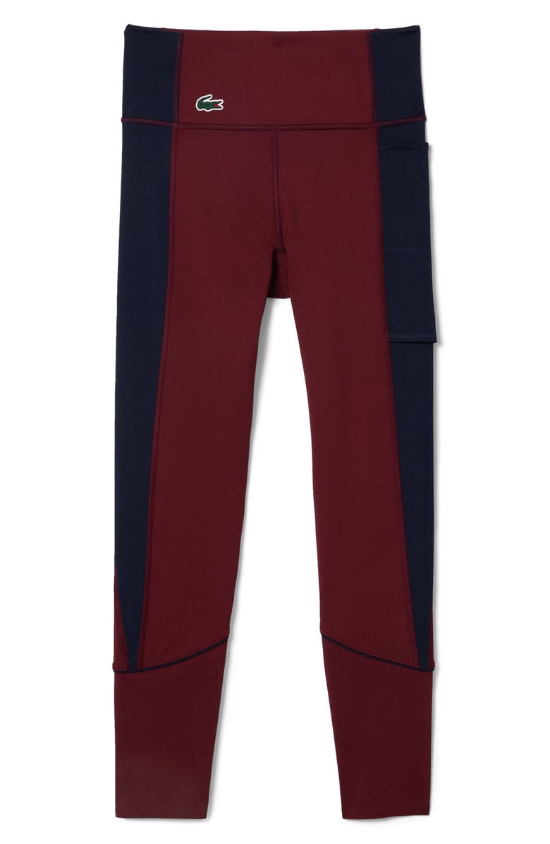 Lacoste Sport Leggings, Alternate, color, Zin/ Navy Blue