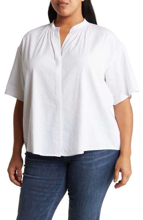 Flutter Sleeve Linen Blend Top