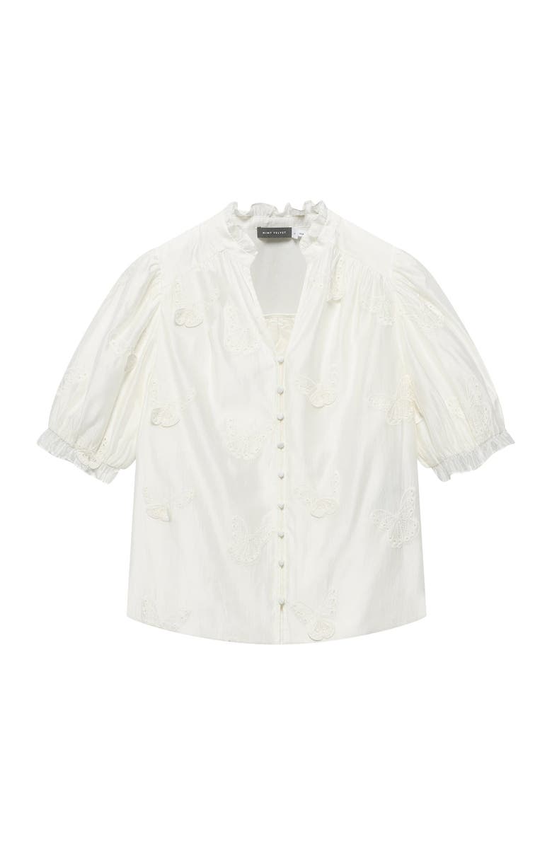 MINT VELVET Butterfly Detail Blouse, Alternate, color, White