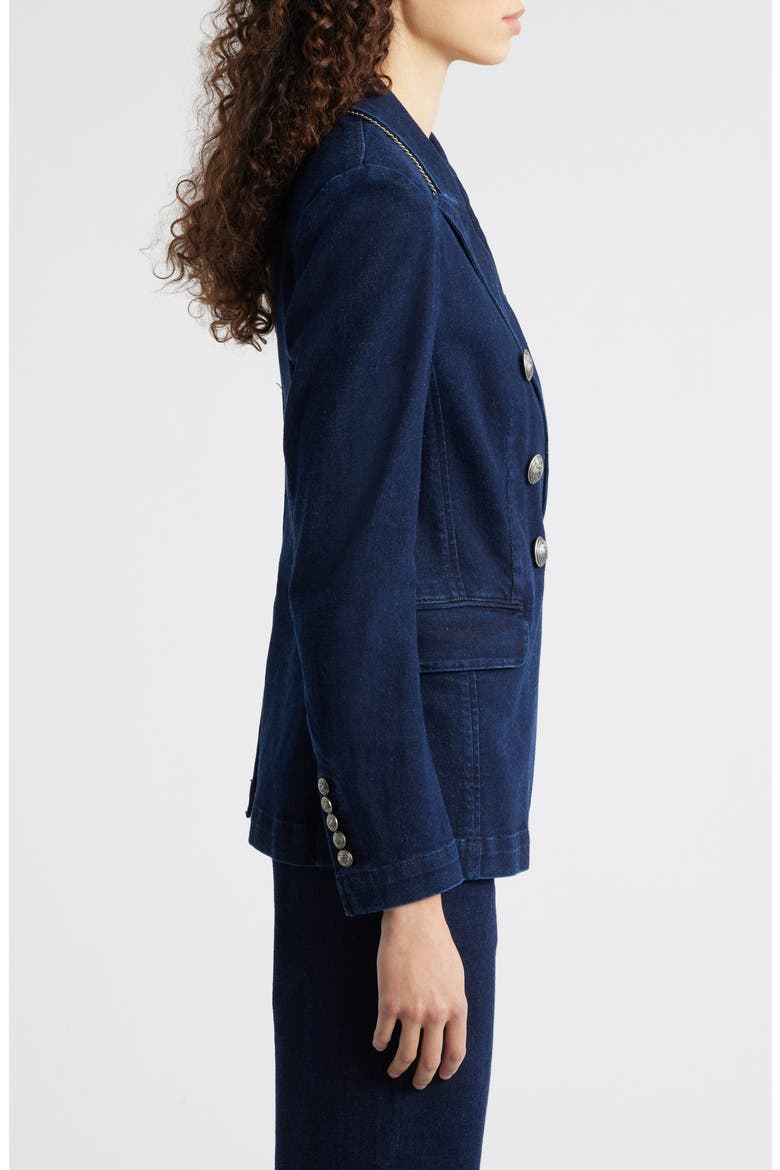 Cera Double Breasted Denim Jacket, Alternate, color, INDIGO
