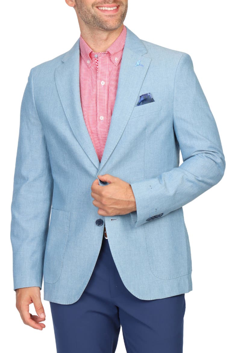 Mélange Textured Sport Coat, Main, color, ICE BLUE