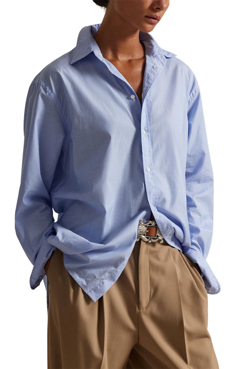 Polo Ralph Lauren Cotton Poplin Button-Down Shirt, Main, color, Classic Medium Blue