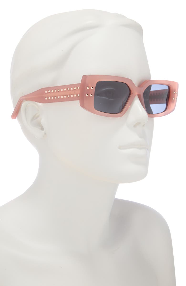 Valentino 53mm Rectangular Sunglasses, Alternate, color,