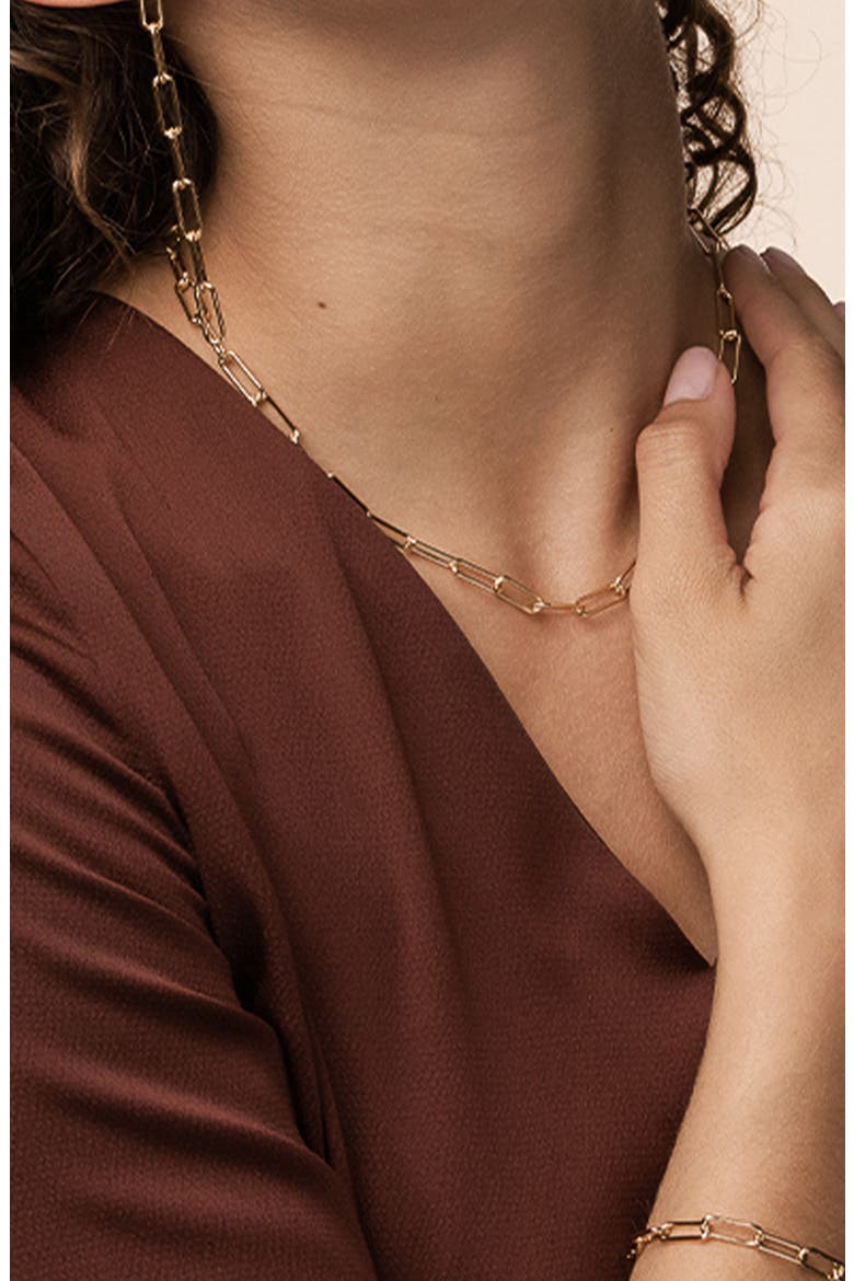 Sterling Silver 18k Gold Plated Amelia Chain Jewelry Set Trendy, Alternate, color, Gold