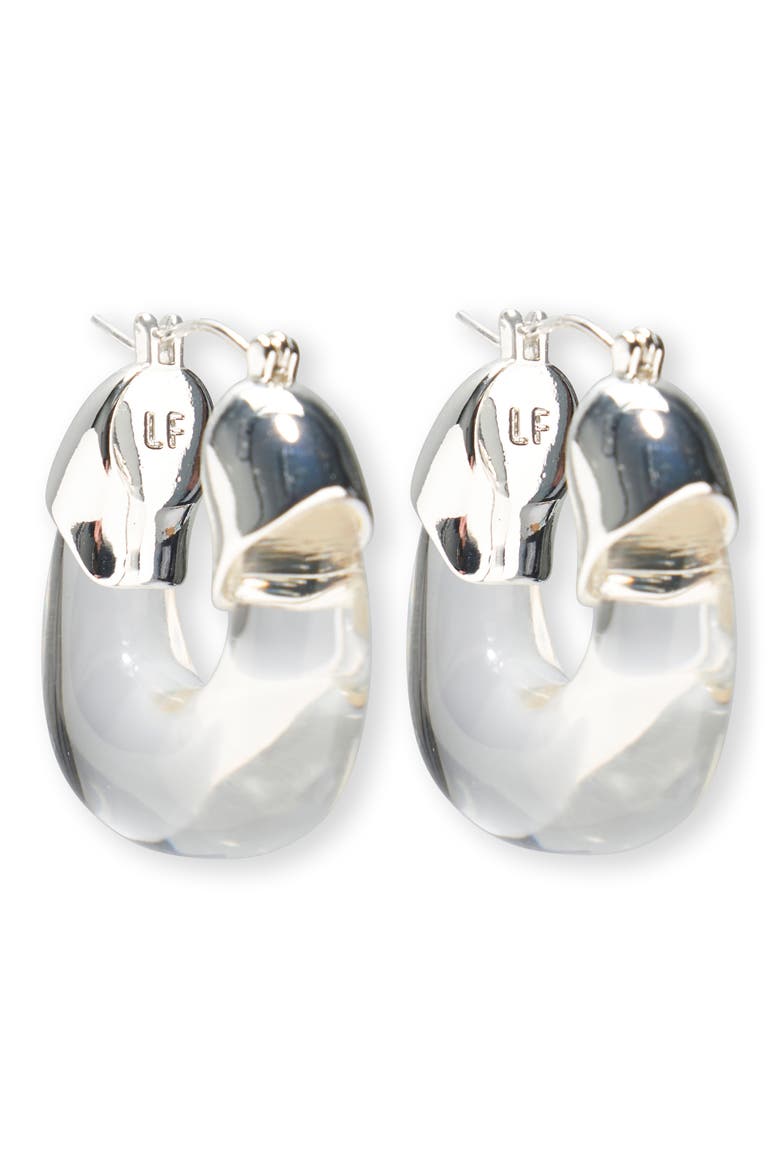 Mini Organic Hoop Earrings, Main, color, SILVER