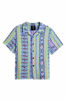 Rip Curl Kids' Raw Energy Print Short Sleeve Button-Up Shirt