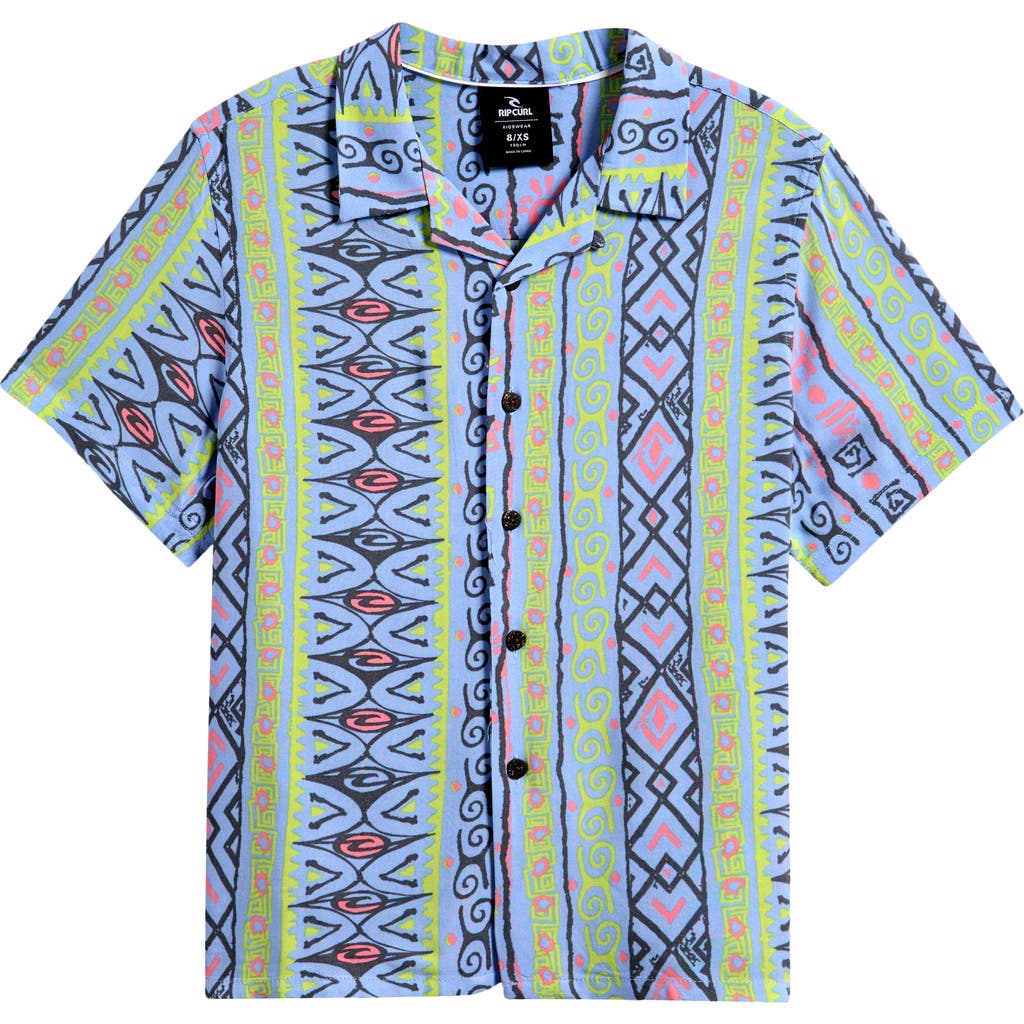 Rip Curl Kids' Raw Energy Print Short Sleeve Button-up Shirt