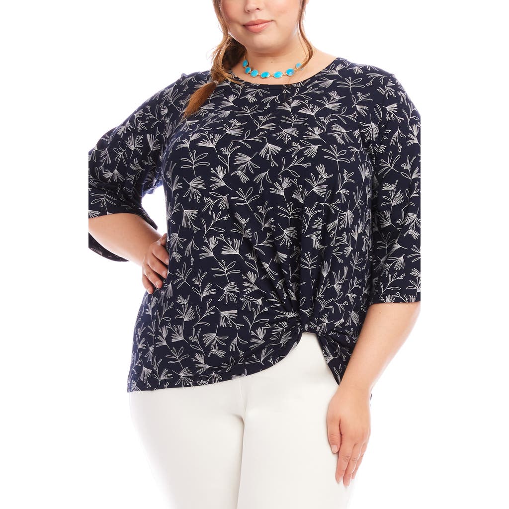 Karen Kane Floral Flare Sleeve Pick-up Top In Print