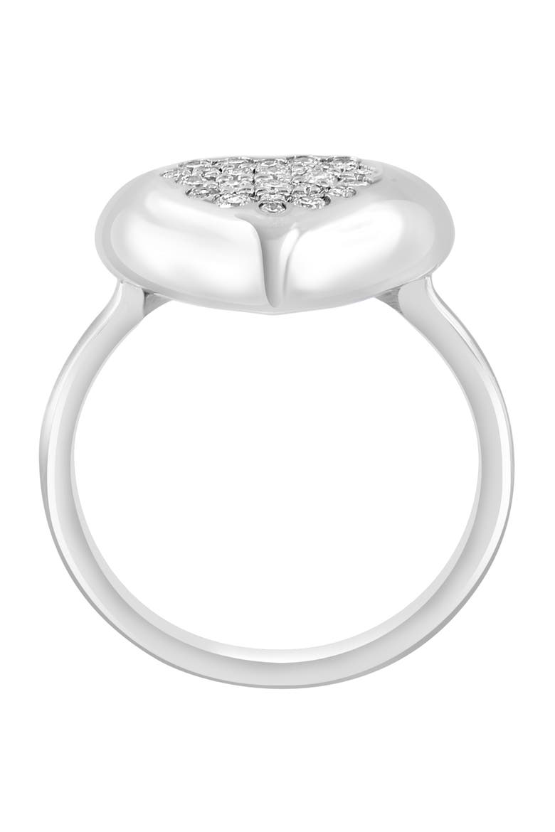 Diamond Pavé Heart Ring, Alternate, color, SILVER