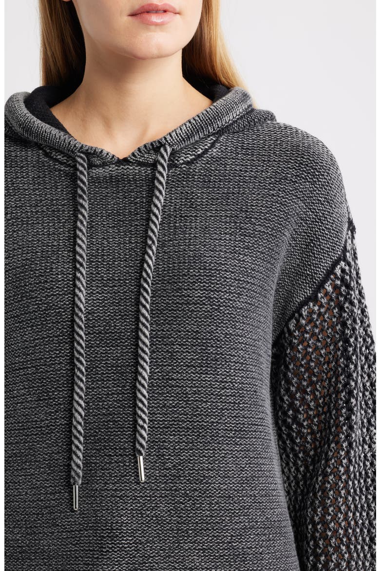 Open Stitch Hoodie, Alternate, color, BLACK