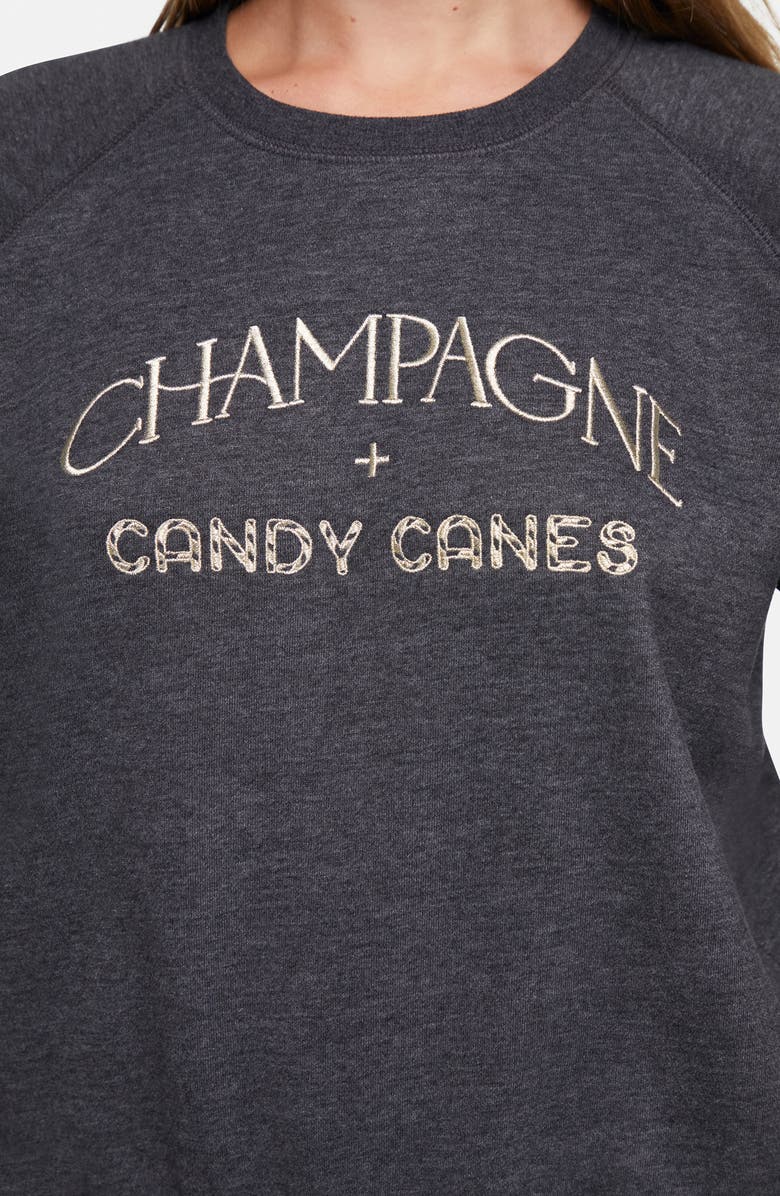 Wildfox Keely Champs and Candy Sweatshirt, Alternate, color, Heather Grey