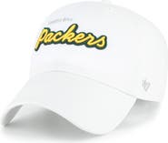 '47 Women's '47 White Green Bay Packers Trendy Script Clean Up Adjustable Hat