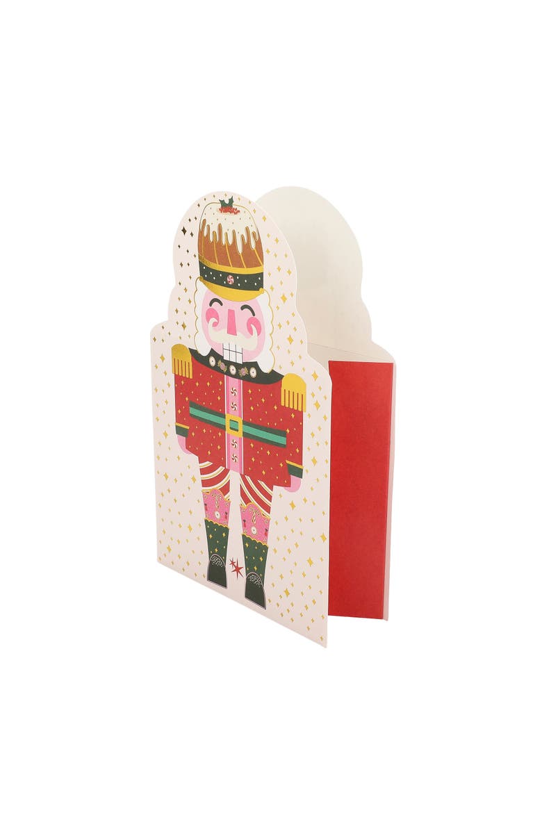 Nutcracker Pop-Up Vase Slip Covers Set of 3 - Gold Foil Die-Cut Nutcracker Paper Vase Sleeves in 3 Festive Colors for Holiday Table Centerpieces, Alternate, color, Multicolor