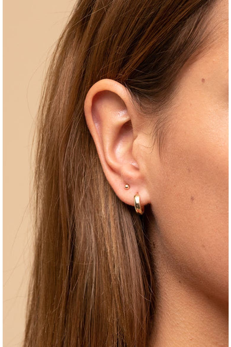 Single Sphere Stud, Alternate, color, 10k Yellow Gold