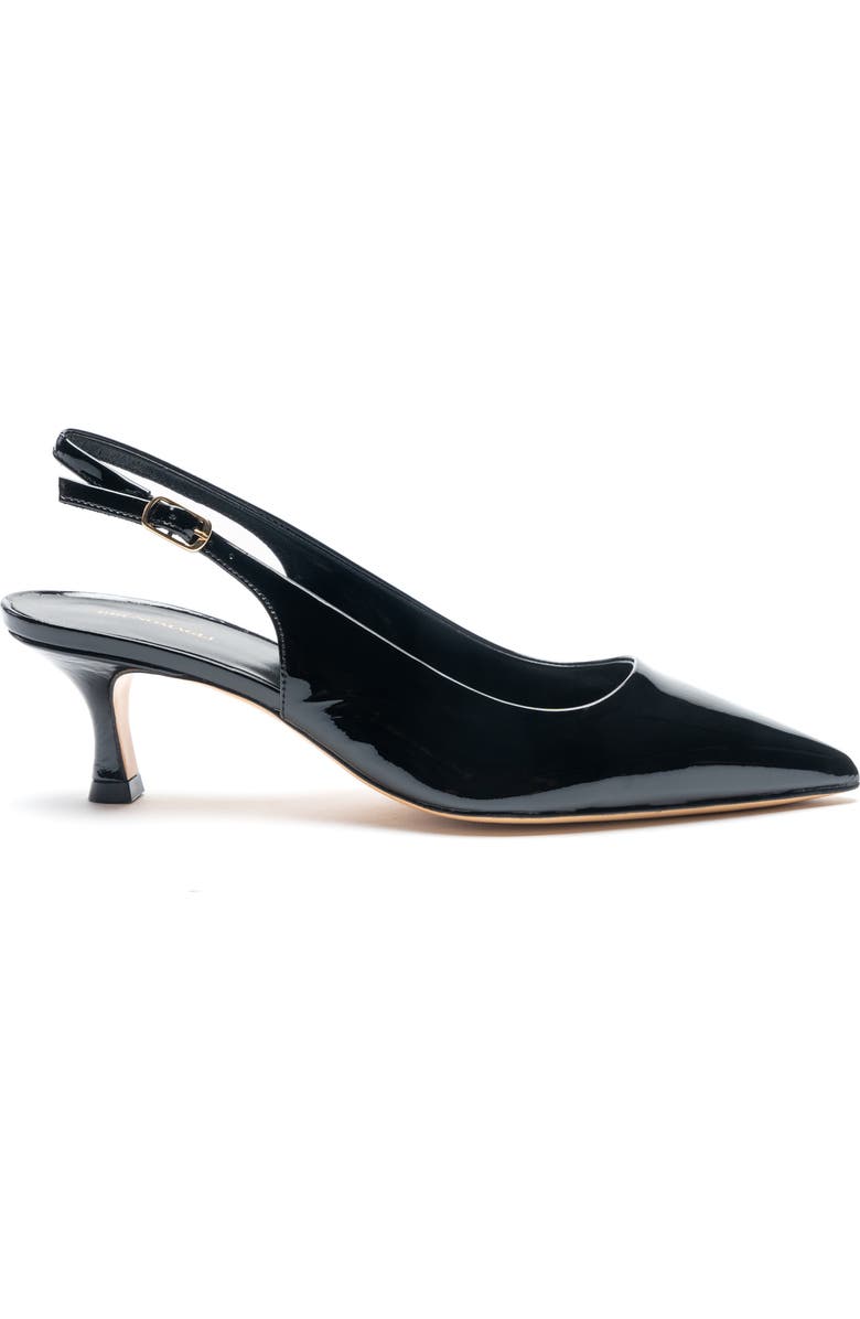 Bruno Magli Palerma Pointed Toe Kitten Heel Slingback Pump, Alternate, color, Black Patent