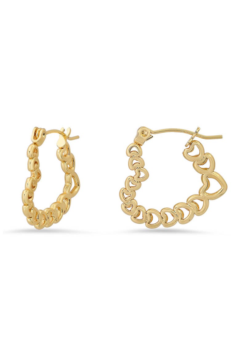 Heart Hoop Earrings, Main, color, GOLD