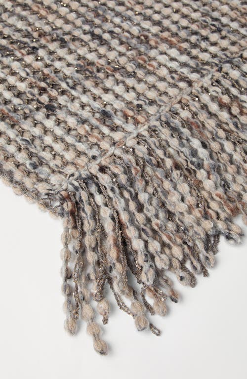 Brunello Cucinelli Balloon Net Knit Scarf In Gray