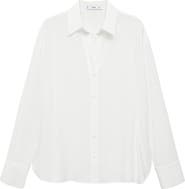 MANGO Fluid Button-Up Shirt