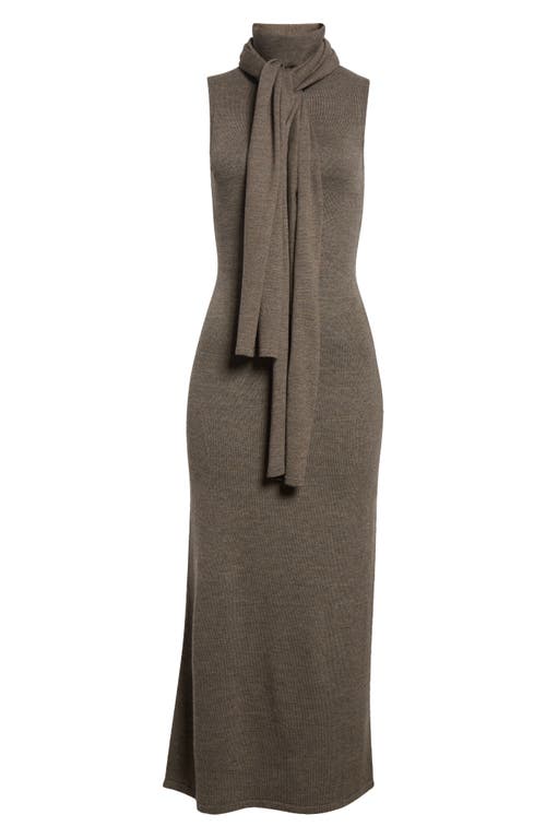 Staud Canal Sleeveless Merino Wool Midi Dress In Gray