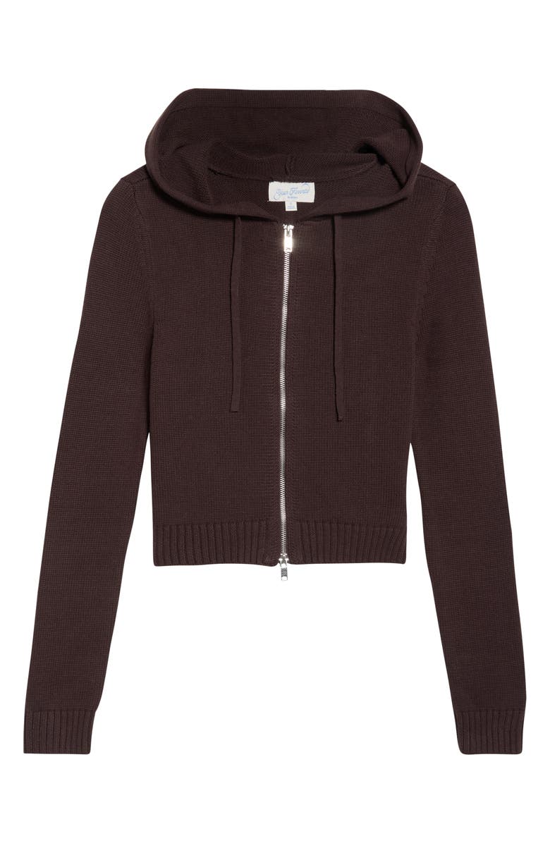 PacSun Skylar Front Zip Sweater Hoodie, Alternate, color, Brown