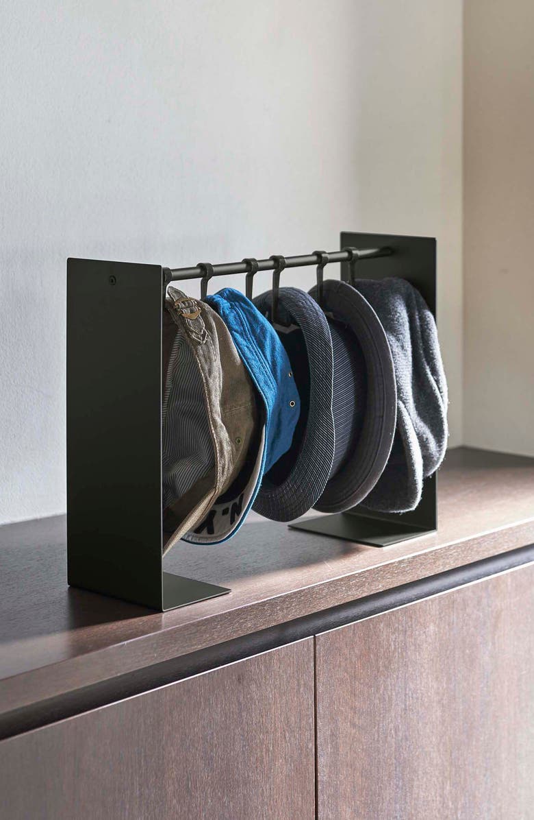 Yamazaki Hat Hanging Organizer, Alternate, color, Black