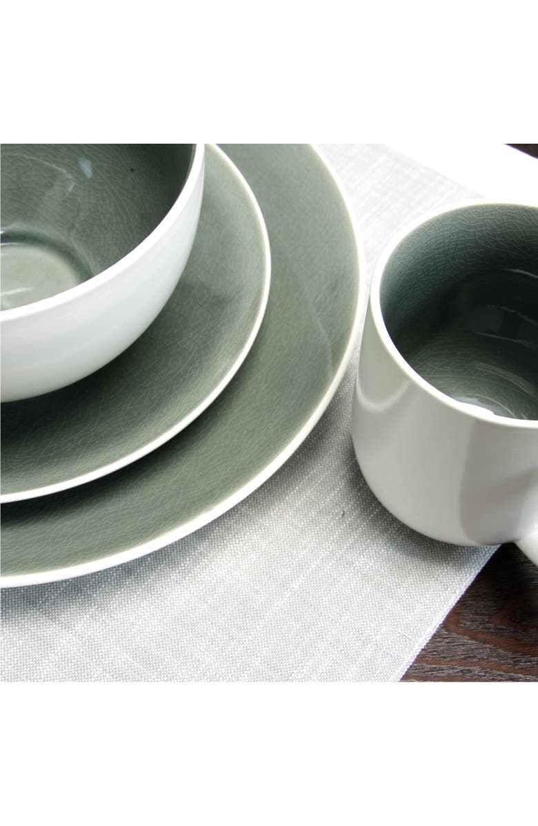Gibson Elite Serenity 16-Piece Dinnerware Set, Grey, Alternate, color, Green