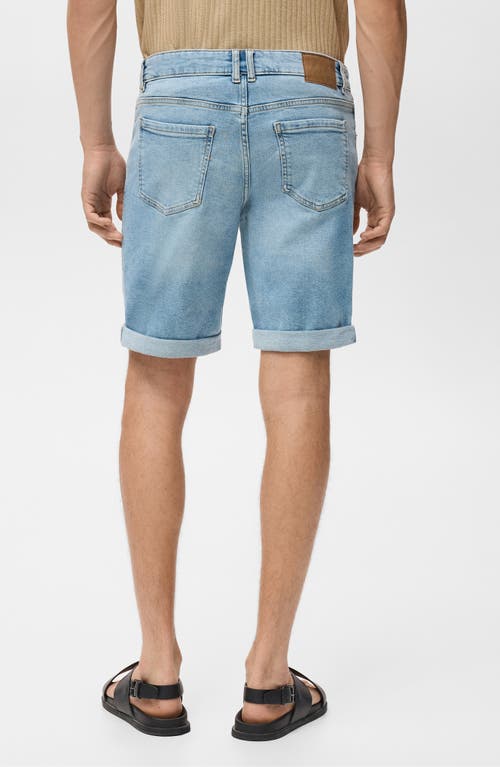 Mango Slim Fit Denim Bermuda Shorts In Blue