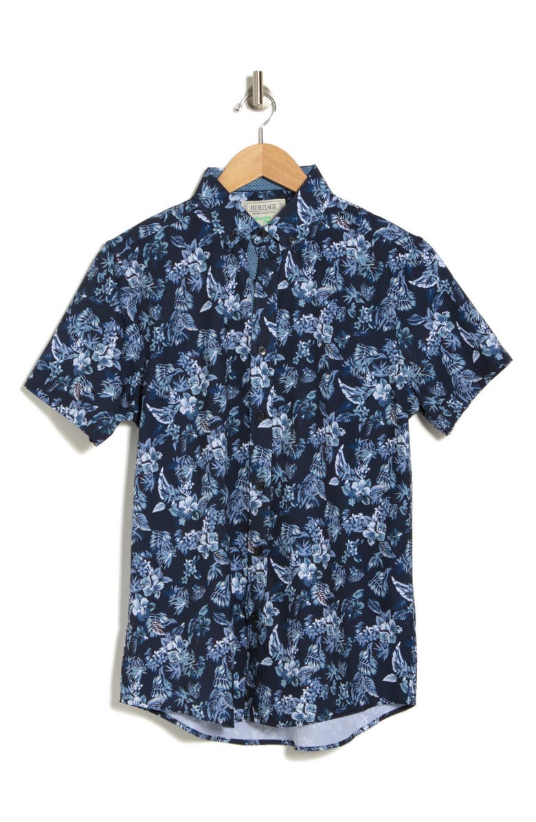 Report Collection Floral Short Sleeve Button-Down Shirt, Alternate, color, 