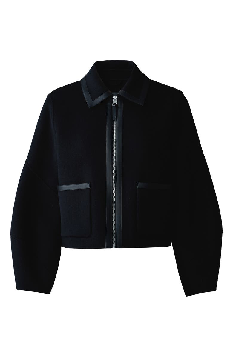 Mackage Solana Wool
Leather Jacket, Alternate, color, Black