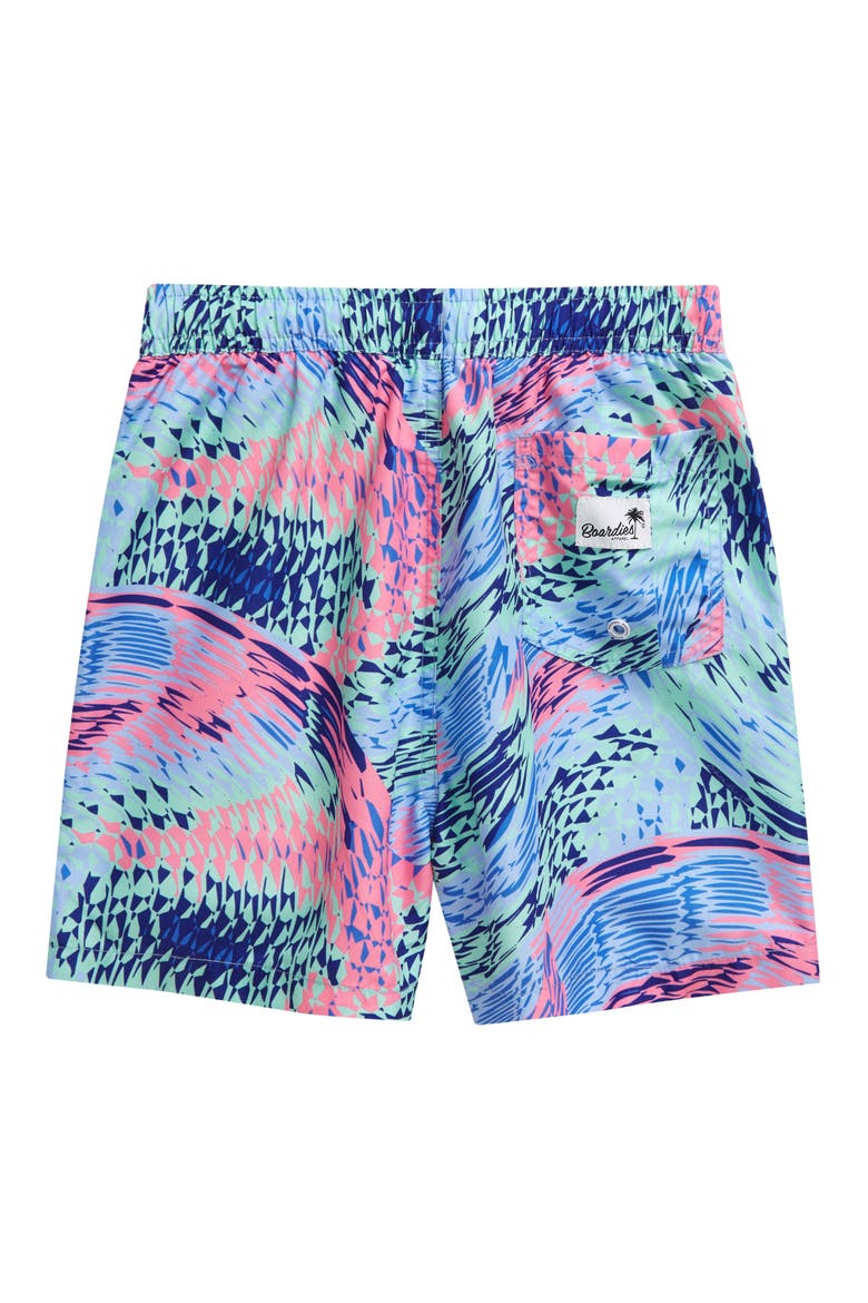 Kids' Zmiya Board Shorts, Alternate, color, BLUE/ PINK